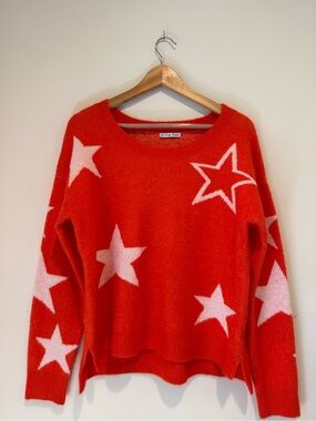 Anna Rae Orange Scattered Star Sweater